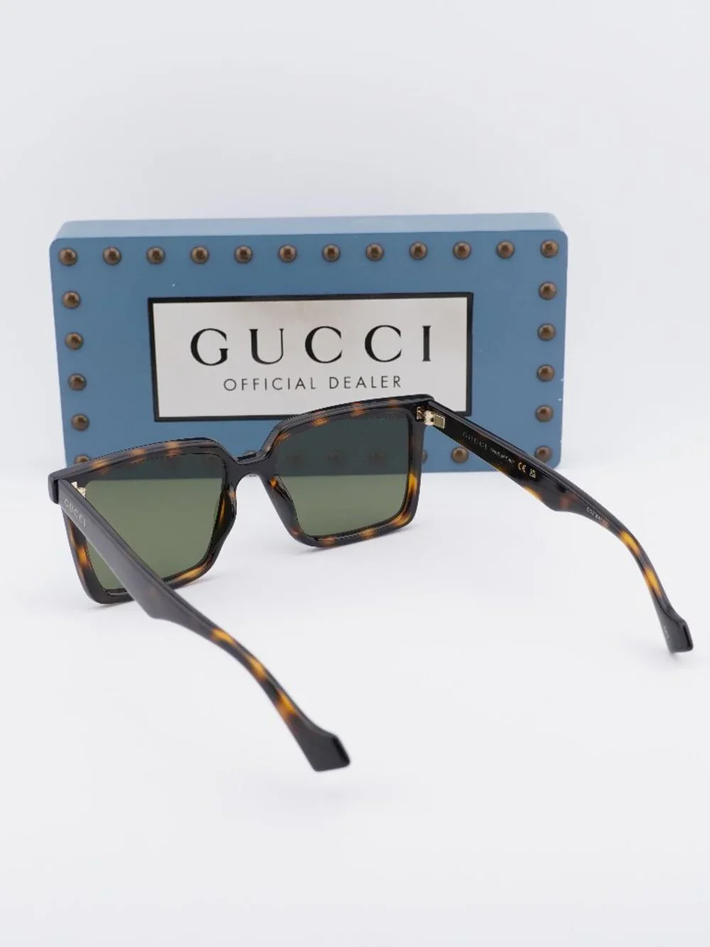 Gucci GG1540S 002 Square Sunglasses - Havana / Green